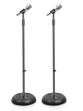 Universal Microphone Stand - Handheld Mic Compatible, Heavy Compact Base
